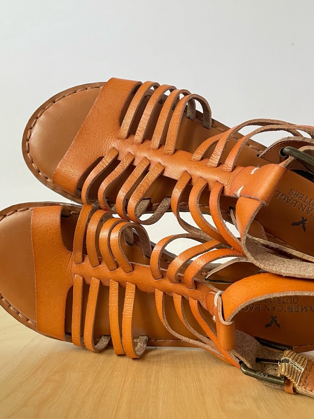American Eagle Outfitters strappy tan gladiator sandals | US 8